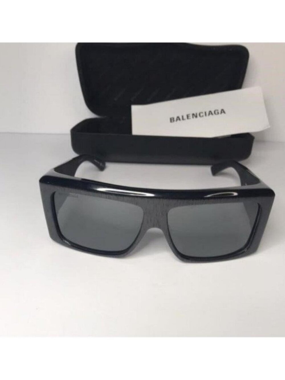 Original Balenciaga Black BB0002S Shield Sunglasses - Picture 10 of 10